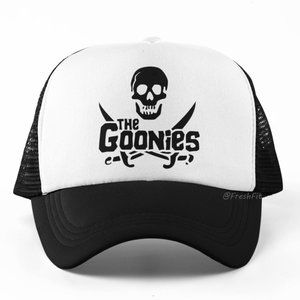 🆕The Goonies Foam Trucker Hat Mesh Snapback Cap Black/White